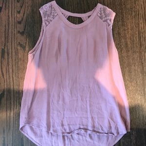 Purple Tank Top with Lace Details